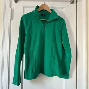 Lands’ End Green Long Sleeve Half Zip Fleece Pullover